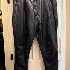 Black Faux Leather High-Rise Pants